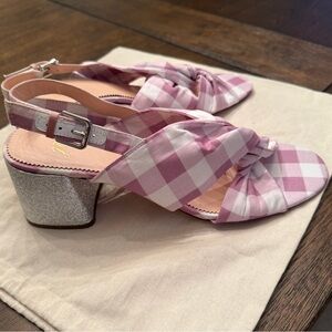 NEVER WORN JCREW- GINGHAM SANDALS